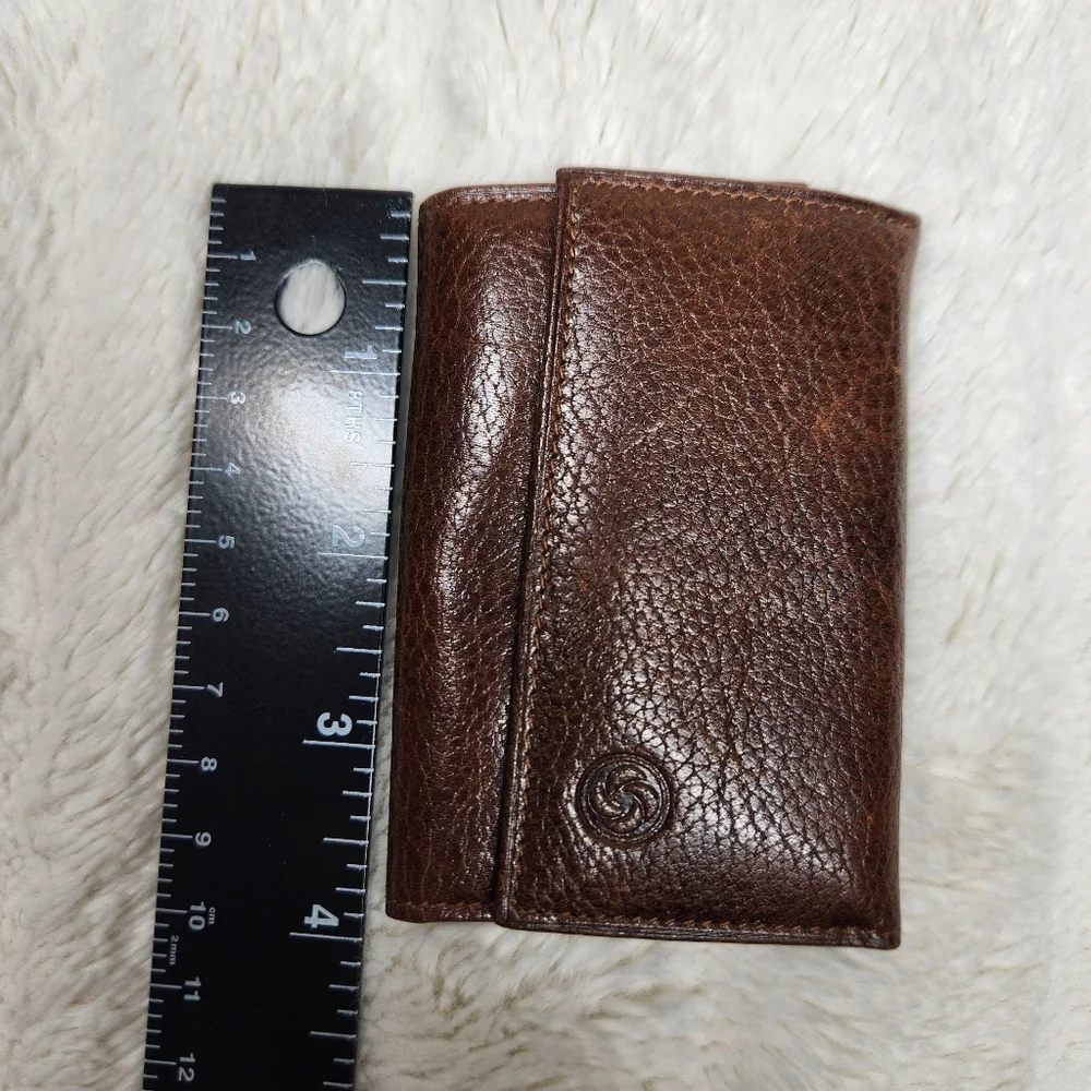 Vintage Samsonite Brown Full Grain Leather Wallet Key Holder